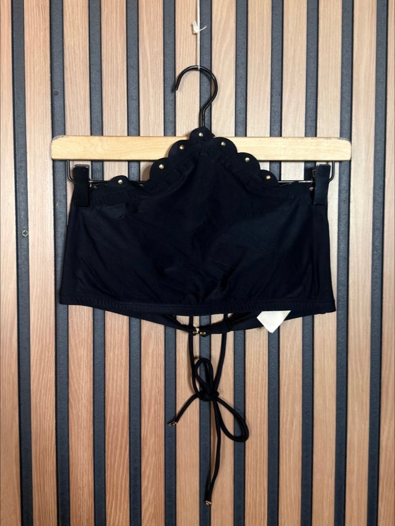 Kate Spade New York Bikini Top Xs Womens Black Morro Bay Scalloped Swim